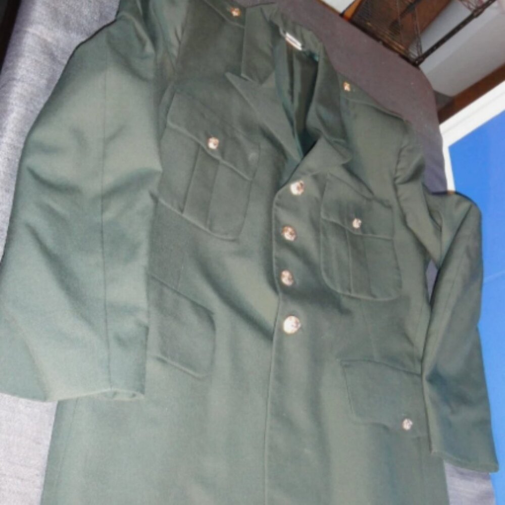 43R 4 BUTTON CLASS A DRESS GREEN ARMY UNIFORM JACKET COAT SERGE AG-489 JM 185